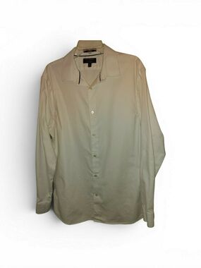 Banana Republic Men's Long-Sleeve Dress Shirt - White, EUC, Size LARGE